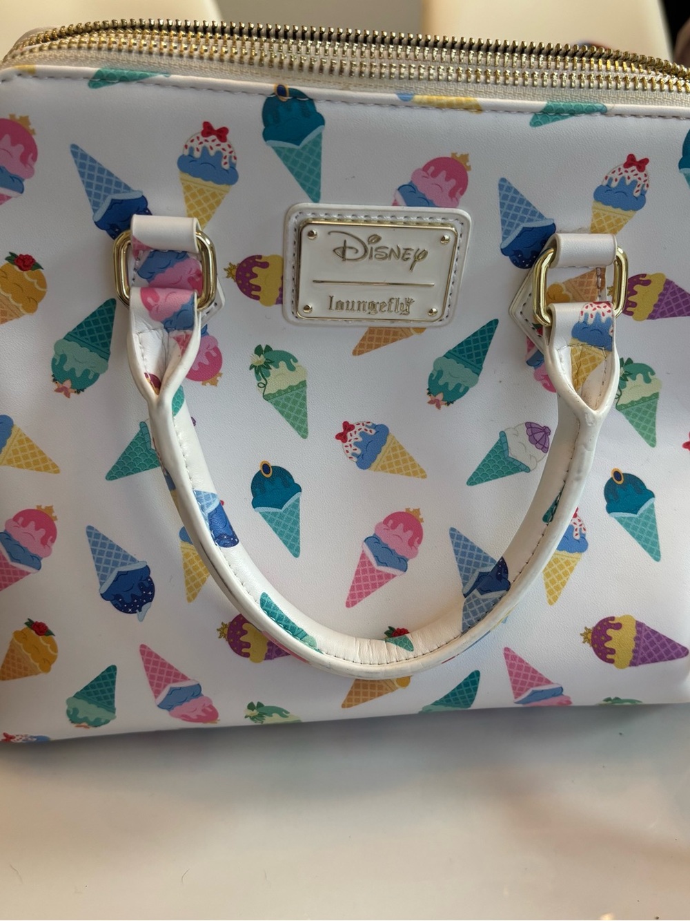 Loungefly Disney Princess White Ice Cream Cone Satchel